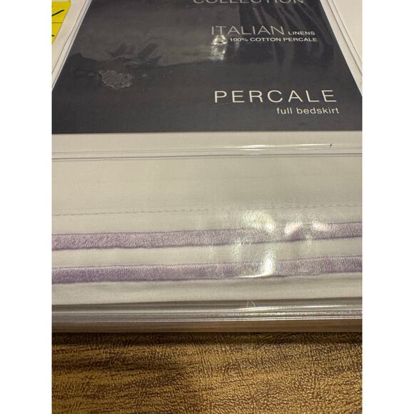 Hudson Park Italian Percale Full lavender Bedskirt 100% Cotton Exclusive - Picture 3 of 6